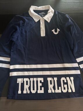 True Rlgn Navy and White Graphic Pullover